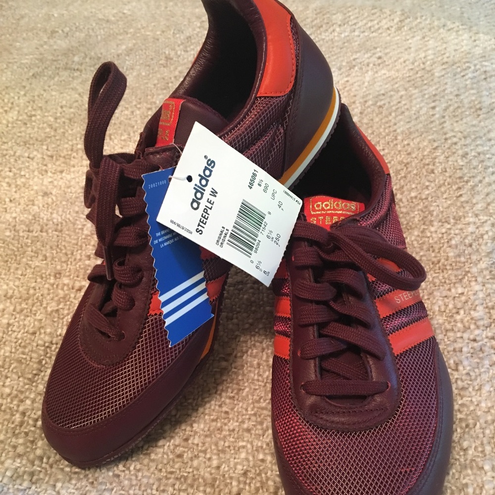 NWT Adidas Steeple W Maroon & Orange Wmn Sz 8